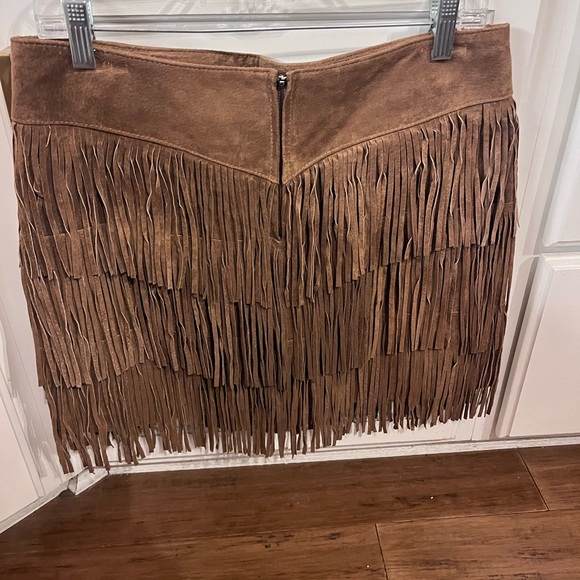 Scully Western Tiered Suede Fringed Mini Skirt - Picture 4 of 5